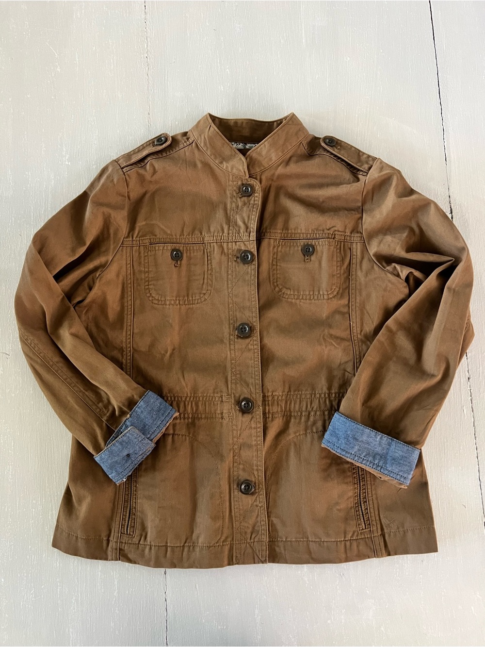 Eddie Bauer Legend Wash Women’s M Brown Utility Field Jacket 100% Cotton